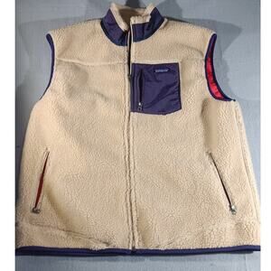 Patagonia Retro-X Fleece Vest Men’s XXL Beige Sherpa Lined Zip Front Jacket
